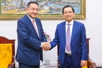 Thứ trưởng Nguyễn Bá Hoan tiếp Thứ trưởng Tư pháp Nhật Bản Nakano Hedeyuki. (Ảnh: Molisa)
