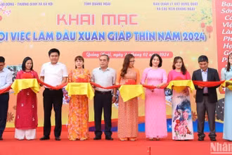 Hội việc làm đầu Xuân Giáp Thìn 2024 tại Quảng Ngãi. Ảnh: HIỂN CỪ