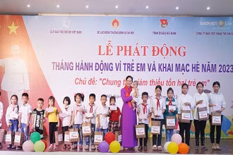 Phát động Tháng hành động vì trẻ em năm 2023 tại Hà Nam. Ảnh: ĐÀO PHƯƠNG
