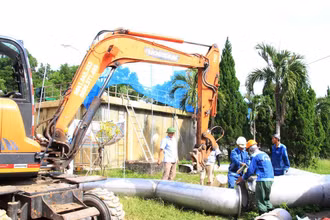 Trên công trình cải tạo, nâng cấp Nhà máy nước Tân Lương.