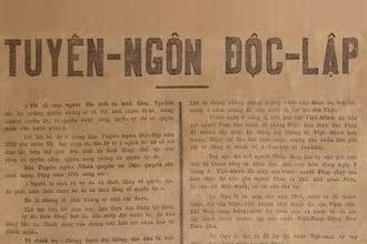 Bản Tuyên ngôn độc lập của nước Việt Nam Dân chủ Cộng hòa. (Nguồn ảnh: Bảo tàng Hồ Chí Minh, chi nhánh TP Hồ Chí Minh).