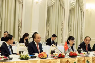 Chủ tịch nước Nguyễn Xuân Phúc phát biểu tại cuộc hội đàm với Thủ tướng Vương quốc Thái Lan Prayut Chan-o-cha. (Ảnh: Thống Nhất/TTXVN)