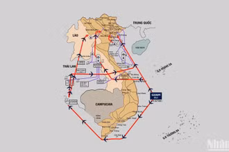 [Infographic] Đường bay của không quân Mỹ đánh phá miền bắc Việt Nam và Hà Nội tháng 12/1972