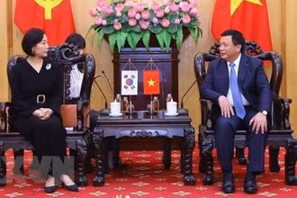 Quang cảnh buổi tiếp. (Ảnh: TTXVN)