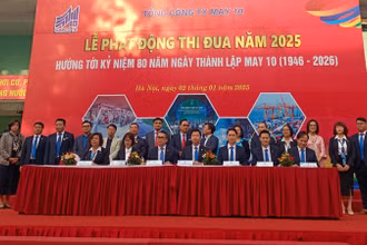 Các đại biểu chứng kiến lễ ký giao ước thi đua năm 2025.
