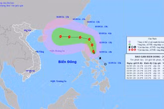 Vị trí và hướng di chuyển của bão Yagi. (Nguồn: nchmf.gov.vn)