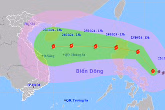 Vị trí và hướng di chuyển của bão TRAMI. (Nguồn: nchmf.gov.vn)