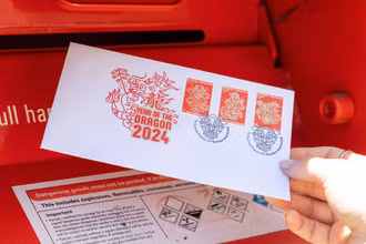 Bộ tem đặc biệt được phát hành đúng dịp Tết Nguyên Đán Giáp Thìn. (Nguồn: Australia Post)
