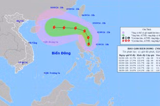 Vị trí và hướng di chuyển của bão Yagi. (Nguồn: nchmf.gov.vn)
