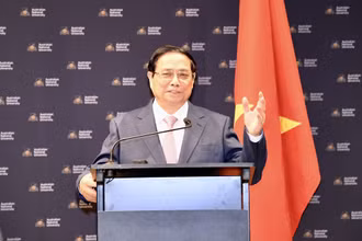 Thủ tướng Phạm Minh Chính phát biểu ý kiến tại Diễn đàn Hợp tác giáo dục Việt Nam-Australia.