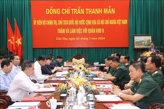 Quang cảnh buổi làm việc. (Ảnh: TTXVN)
