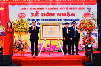 Đón nhận Di tích Quốc gia Đền thờ Phạm Thượng Quận.
