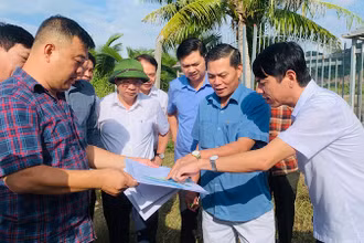Chủ tịch Ủy ban nhân dân thành phố Hải Phòng cùng các ngành chức năng và huyện Cát Hải kiểm tra thực địa các khu đất phục vụ phát triển du lịch trên địa bàn.