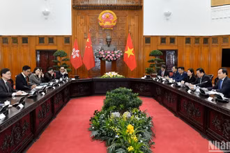 Phó Thủ tướng Trần Lưu Quang hội đàm với Trưởng Khu hành chính đặc biệt Hồng Kông (Trung Quốc) Lý Gia Siêu.