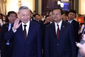 Tổng Bí thư, Chủ tịch nước Tô Lâm đến dự buổi gặp gỡ đại biểu hữu nghị nhân dân và thế hệ trẻ Cuba. (Ảnh: Lâm Khánh/TTXVN) 