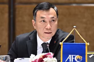 Chủ tịch VFF Trần Quốc Tuấn làm Trưởng đoàn AFC tại Vòng chung kết U23 châu Á 2024. (Ảnh: AFC)
