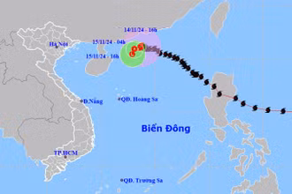 Vị trí và hướng di chuyển của bão số 8. (Nguồn: nchmf.gov.vn)