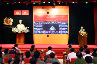 Toàn cảnh lễ hưởng ứng Ngày Pháp luật nước Cộng hòa xã hội chủ nghĩa Việt Nam năm 2023.