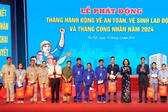 Lễ phát động Tháng Hành động về An toàn, vệ sinh lao động và Tháng Công nhân năm 2024. (Ảnh minh họa)