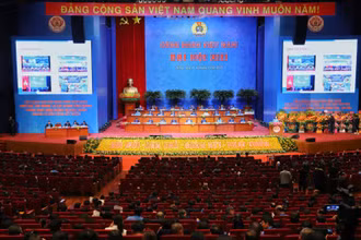 Toàn cảnh Đại hội XIII Công đoàn Việt Nam.