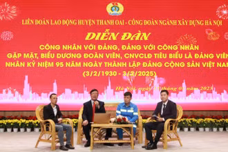 Công đoàn ngành Xây dựng Hà Nội phối hợp Liên đoàn Lao động huyện Thanh Oai tổ chức diễn đàn “Công nhân với Đảng, Đảng với công nhân”.