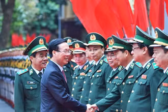 Chủ tịch nước Võ Văn Thưởng dự Kỷ niệm 65 năm Ngày truyền thống Bộ đội Biên phòng.