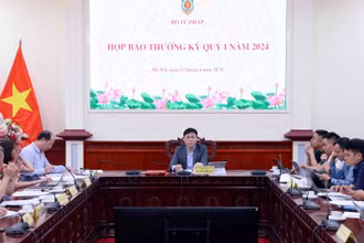 Bộ Tư Pháp họp báo quý I năm 2024.