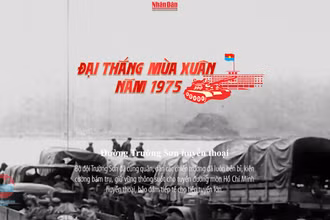 Giao diện chuyên trang Đại thắng mùa xuân năm 1975.