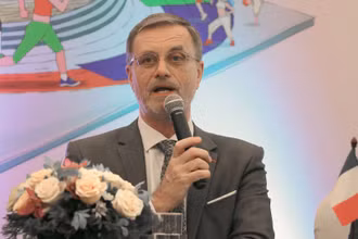 Đại sứ Pháp Olivier Brochet cho biết Lễ hội năm nay hướng đến giới trẻ và gia đình. (Ảnh: Diệp Thảo)