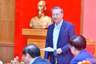 Tổng Bí thư Tô Lâm phát biểu tại buổi làm việc với Ban Tuyên giáo Trung ương. (Ảnh: ĐĂNG KHOA)