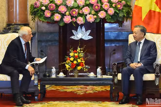 Chủ tịch nước Tô Lâm tiếp Phó Chủ tịch Ủy ban châu Âu Josep Borell Fontelles. (Ảnh: THỦY NGUYÊN)