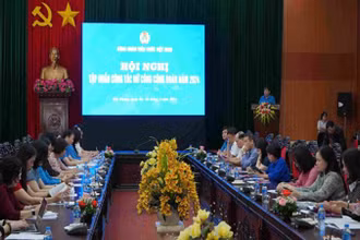 Toàn cảnh hội nghị tập huấn công tác nữ công công đoàn năm 2024.