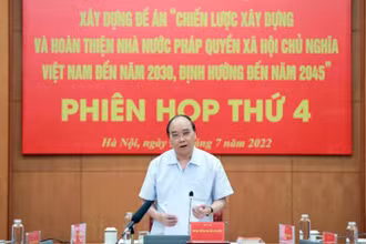 Chủ tịch nước Nguyễn Xuân Phúc phát biểu chỉ đạo tại phiên họp.