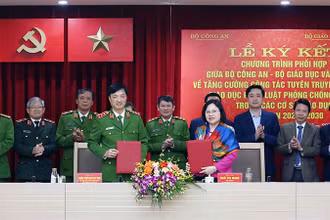 Ký kết chương trình phối hợp tuyên truyền, giáo dục phòng, chống ma túy trong các cơ sở giáo dục, giai đoạn 2024-2030.