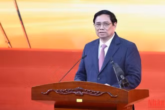 Thủ tướng Phạm Minh Chính phát biểu tại Lễ kỷ niệm. (Ảnh: TRẦN HẢI)