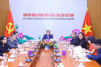 Trưởng Ban Đối ngoại Trung ương Lê Hoài Trung phát biểu. (Ảnh: TTXVN)