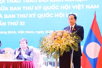 Phó Chủ tịch Thường trực Quốc hội Trần Thanh Mẫn phát biểu chào mừng Hội thảo.