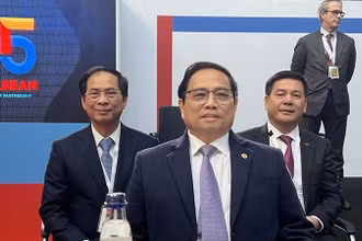 Thủ tướng Phạm Minh Chính dự Lễ khai mạc Hội nghị Cấp cao Kỷ niệm 45 năm quan hệ ASEAN-EU. (Ảnh: TTXVN)