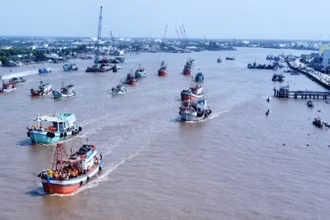Cửa biển Gành Hào (Bạc Liêu), nơi diễn ra lễ hội Nghinh Ông.