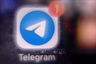 Biểu tượng ứng dụng Telegram. (Ảnh: AFP/TTXVN)