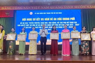 Lãnh đạo Thành phố Hồ Chí Minh tặng bằng khen cho các cá nhân, tập thể có thành tích xuất sắc khi thực hiện 2 đề án.
