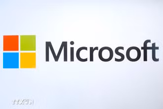 Biểu tượng Microsoft tại một sự kiện ở California, Mỹ. (Ảnh: AFP/TTXVN)