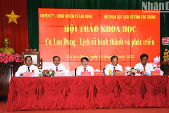 Chủ tọa điều hành Hội thảo khoa học Cù Lao Dung - Lịch sử hình thành và phát triển.