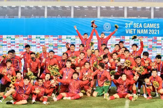 Đội tuyển U23 Việt Nam giành Huy chương vàng SEA Games 31. Ảnh: TRẦN HẢI