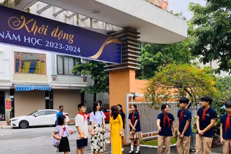 Trường THCS Chu Văn An (Long Biên) chuẩn bị cho năm học mới (Ảnh: Trường Chu Văn An, Long Biên)