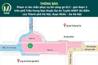 Sơ đồ phân luồng di chuyển cho các phương tiện qua khu vực ga ngầm S12.