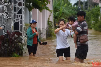 Nhiều nơi trên địa bàn phường Phước Tân, thành phố Biên Hòa, tỉnh Đồng Nai bị ngập trong ngày 7/9. 