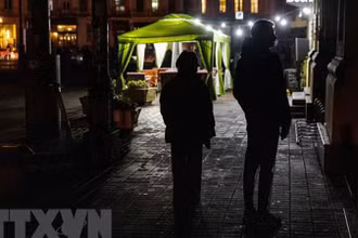 Thủ đô Kiev, Ukraine bị mất điện ngày 10/11. (Ảnh: AFP/TTXVN)