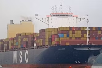 Tàu chở container MSC Aries. (Ảnh: IRNA/TTXVN)