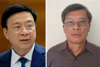 Bị can Phạm Xuân Thăng (trái) và bị can Phạm Mạnh Cường (phải).